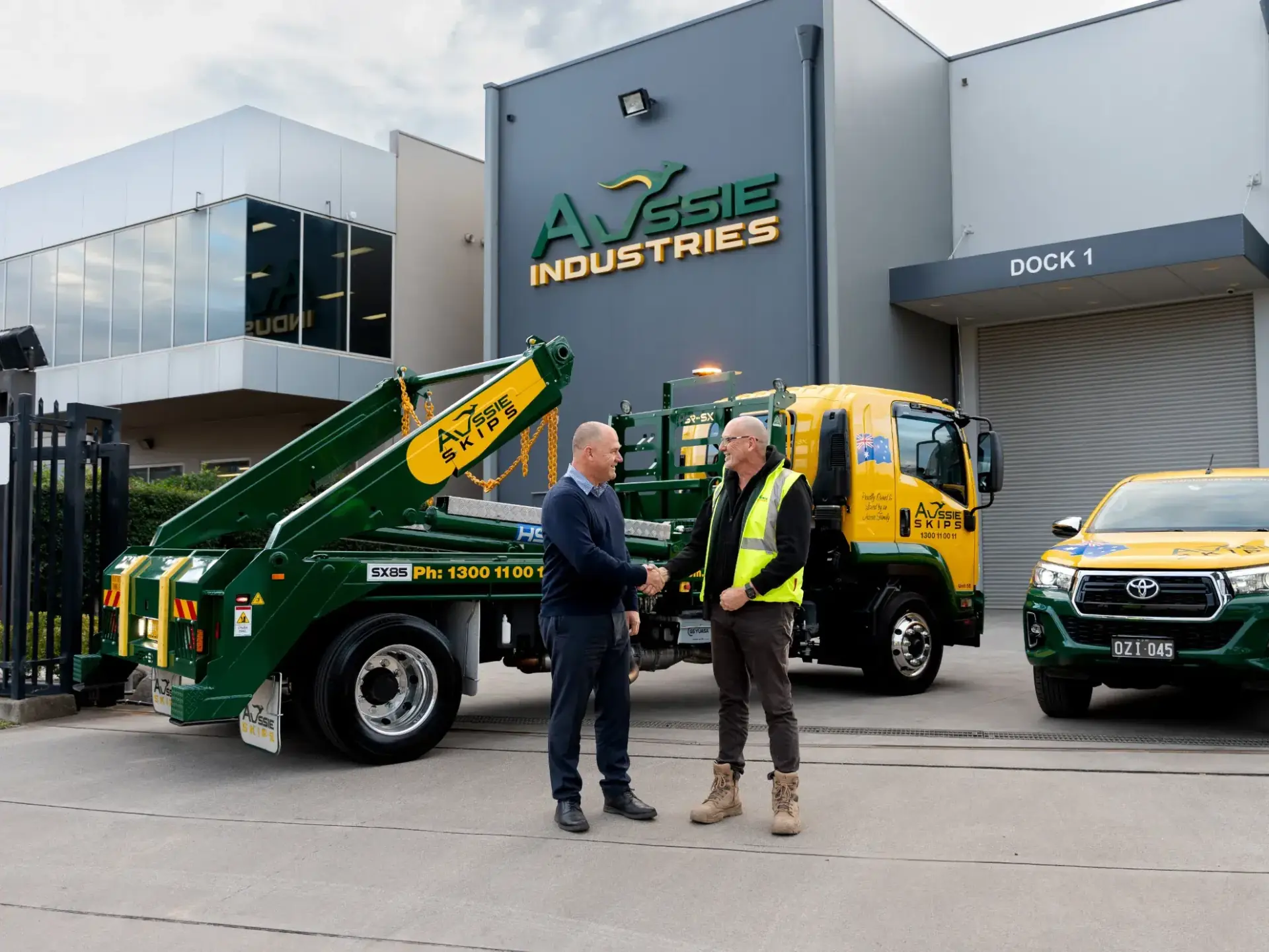 Aussie Industries management at dock